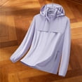 thumbnail image 3 of Daiosportswear Women's Upf 50+ Lightweight Full-Zip Hooded Sun Protection Jacket with Breathable Vents and Elastic Cuffs Purple XL, 3 of 6