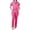 #04Hot Pink, variant on Multi‑Color Breathable Women’s Medical Scrubs Set High Waist Drawstring Uniforms with Side Pockets Black M