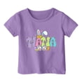 thumbnail image 4 of PMVFHDE Hauts Tendance pour Filles T-Shirts Graphiques pour Filles Hauts pour Filles T-Shirts Mignons Tendance pour Filles Enfants Pâques T-Shirt Graphique Mignon Col Rond Manches Courtes T-Shirt d'Été Violet, 1-2 Ans, 4 of 4