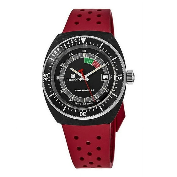 Tissot T-Sport Sideral Powermatic 80 Rubber Strap Black Dial Automatic Diver's T145.407.97.057.02 300M Unisex Watch