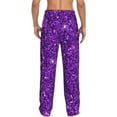 thumbnail image 3 of Balery Purple Glitter print Men's Pajama Pants,Ultra Lightweight Pjs,Lounge Pant-Large, 3 of 9