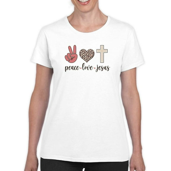 Peace Love And Jesus T-Shirt Women -Smartprints Designs, Female x-Large