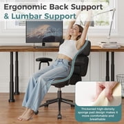 MCQ Ergonomic PU Leather Office Chair for Adults, Adjustable Height, Lumbar Support, 360° Swivel, Black