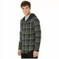 thumbnail image 4 of Original Penguin DARK SAPPHIRE Long Sleeve Plaid Flannel Hoodie Shirt, US Large, 4 of 6