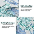 thumbnail image 6 of Smuge 3 Piece Quilts Full/Queen Size Ocean Theme,Lightweight Coastal Beach Theme Bedding Seashell Conch Starfish Bedspread Ocean Creature Coverlet with 2 Pillowshams, 6 of 6