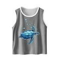 thumbnail image 3 of Eltusu Girls Cotton Tank Tops, Graphic Sleeveless Loose Fit Crew Neck Workout Tops Gray Size 8-9 T, 3 of 4