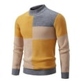 thumbnail image 1 of Suéter de cuello alto medio de invierno para hombre, suéter de color contrastante, moda juvenil coreana, top casual, 1 of 6