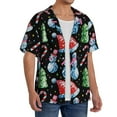 thumbnail image 2 of Gukieu Disco Mirror Ball Snowman Print Men's Short-sleeved Shirts, Button-down Pocket Shirts, T-shirts, Beach Vacation Travel Summer Clothing-3X-Large, 2 of 5
