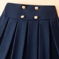 thumbnail image 6 of Ultrave Girls' Uniform Pleated Skirt, High-Waisted Casual Buttons Trim Mini Skirt for School 3-17 Y, 6 of 8