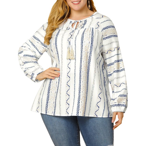 ruffle neck plaid blouse