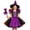 Purple, variant on Girls Witch Role-Play Party Dress Set with Hat and Magic Wand Mesh Tutu Skirt for Halloween Fall Blue 1-12 Years