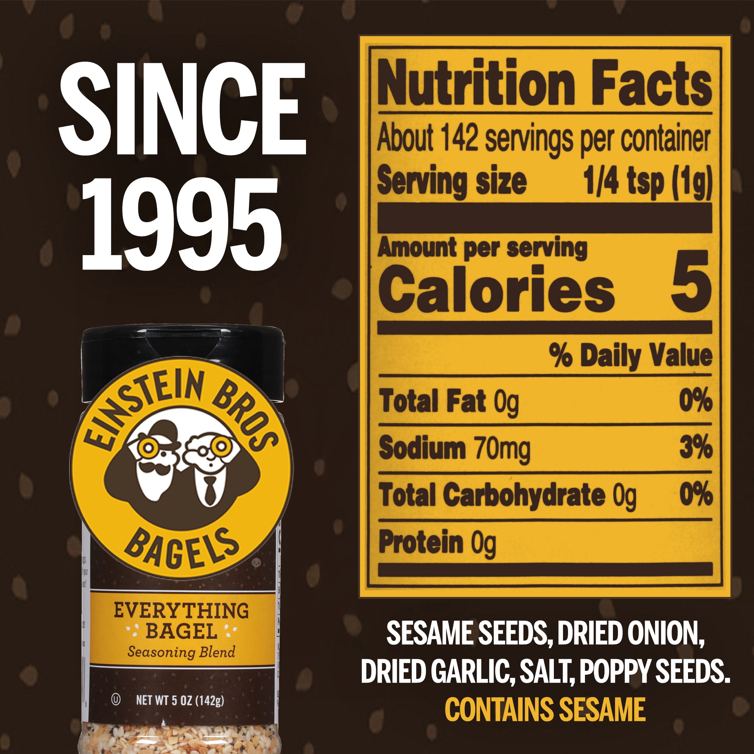 (6 pack) Einstein Bros Everything Bagel Seasoning Blend, 5 oz
