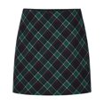 thumbnail image 5 of Wool Skirts for Women Fall Winter High Waisted Plaid Bodycon Pencil Short Mini Skirt, 5 of 8