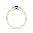 thumbnail image 2 of Angara Natural 0.8 Ct. Tanzanite with Diamond Classic Ring in 14K Yellow Gold for Women (Ring Size: 11.5), 2 of 9