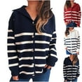 thumbnail image 5 of SnZhen Women's Long Sleeve Tops Fashion Solid Color Striped Button Casual Comfortable Cardigan Sweater White L, 5 of 5