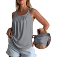 thumbnail image 3 of Womens Tank Tops With Built In Bra Undershirts for Women Women's Tanks & Camis Racerback Tank With Built In Bra Spaghetti Strap Tank Top Padded Tank Tops Workout Crop Tops Basic Tees for Women, 3 of 9