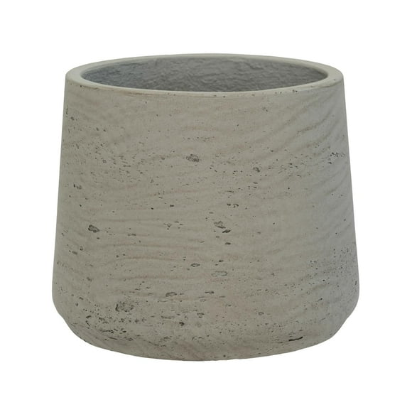 Pots de Poterie Gris Jardinière Lavée en Fibre de Pierre pour Intérieur et Extérieur Pot de Fleurs 8 Pouces H x 9 Pouces L