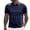 Navy, variant on Polos for Men Business Short Sleeve Color Blocked Striped Lapel Button T Shirt Pocket Loose Comfortable Trade Casual Men Polo Shirts Blue L