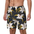 thumbnail image 2 of Fotbe Lilies Flowers Men’s Swim Trunks Quick Dry Swim Shorts Board Shorts with Mesh Lining-Small, 2 of 9