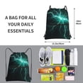 thumbnail image 2 of Naloa Green Lightning Flash Drawstring Backpack String Bag Cinch Water Resistant for Gym Shopping Sport Yoga, 2 of 6