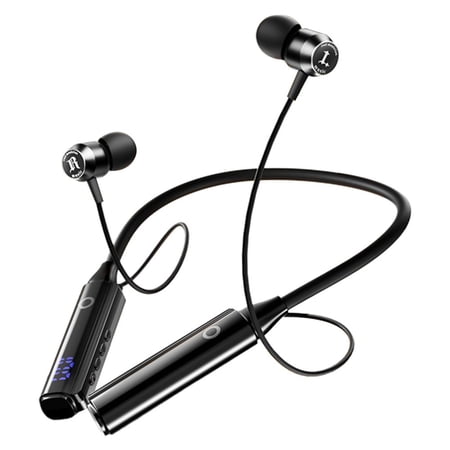 JOGZMZ Hanging Neck Earphones Wireless Bluetooth 5.2 Magnetic Suction Heavy Bass Large Battery with Digital Display Ultra Long Battery Life Bluetooth Earphones
