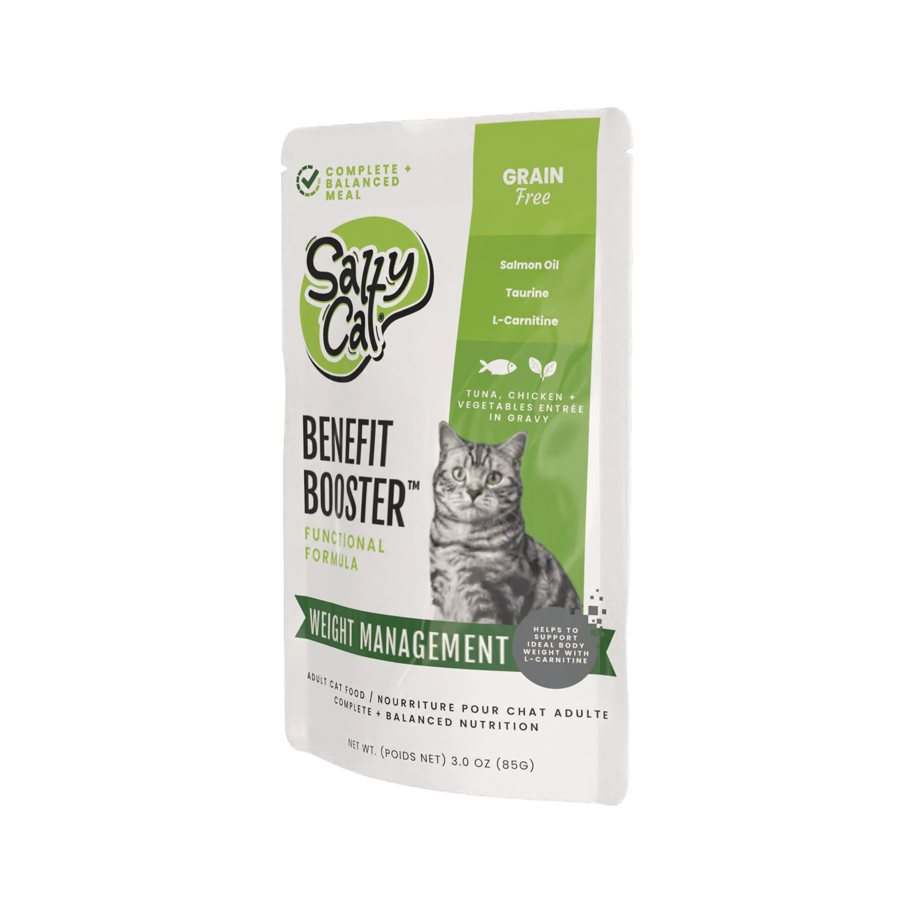 Salty Cat Benefit Booster Weight Management Tuna & Chicken Flavor in Gravy Wet Cat Food, 3 oz Pouch - product image