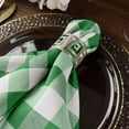 thumbnail image 6 of Efavormart 25 Pack | Green/White Buffalo Plaid Cloth Dinner Napkins, Gingham Style | 15"x15", 6 of 10