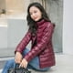 thumbnail image 1 of Chaqueta de plumón ligera de otoño e invierno para mujer, abrigo corto de plumón de pato blanco con cuello alto para mujer, 1 of 4