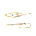 thumbnail image 5 of JewelStop 10k Tri-Color Gold 3 Open Marquise Shape Drop Earrings - 35x7mm, 1.4gr., 5 of 6