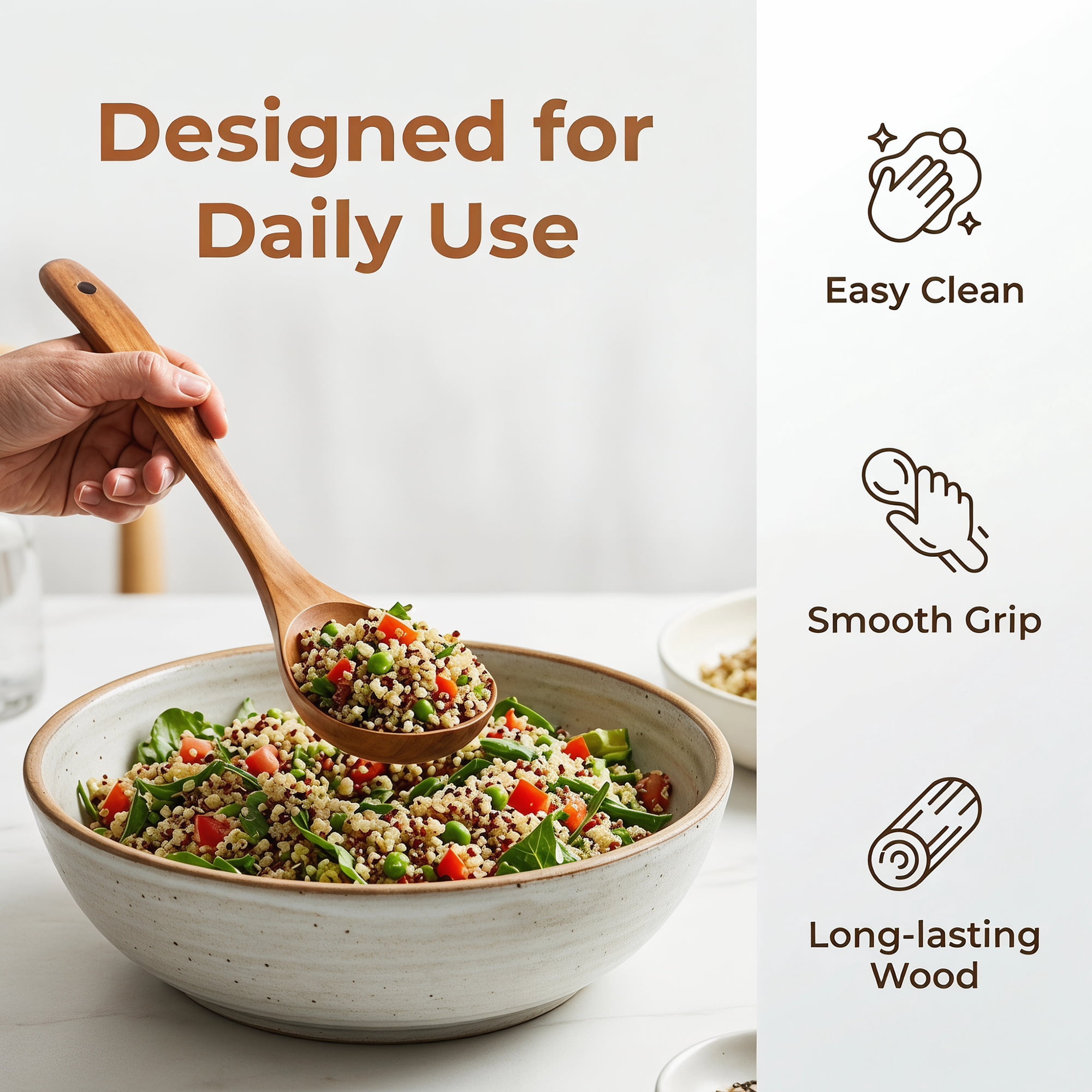 Unique Bargains Durable Non Stick Safe Heat Resistant Utensil Soup spoon 10.6" x 3.1"