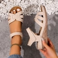 thumbnail image 5 of Dakaela Women's Platform Wedge Sandals Comfortable Arch Support Ankle Strap Summer Casual Orthotic Walking Shoes for Beach Travel Size 6-10 Beige, 5 of 9