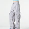 thumbnail image 4 of CYiJun Cargo Pants for Women Casual Drawstring Wide Leg Cargo Barrel Baggy Pants, 4 of 6