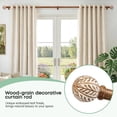 thumbnail image 6 of NewBuros Coffee Brown Wood Curtain Rod for Windows, 1" Diameter Heavy-Duty Wooden Curtain Pole Set, Adjustable Length 32 to 48 Inch with Decorative Leaf Finial., 6 of 9