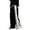 A-Black293, variant on Mens Side Snap Track Pants Wide Leg Striped Casual Trousers With Letter Print Black