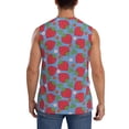 thumbnail image 4 of Uemuo Hand Drawn Strawberry Pattern Men's Sleeveless T-Shirt,Muscle Athletic Tank Top, Moisture-wicking Quick-dry Breathable Classic Tee Top for Gym Run Outdoor Sports-XX-Large, 4 of 8