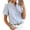 Blue, variant on VJGBEGW Women Striped Blouses Spring Summer Ruffle Collar Puff Sleeve Button Down Shirts Business Casual Tops Green L