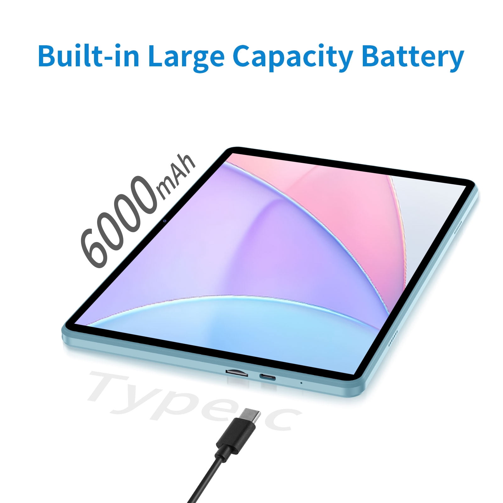 2026 Newest Android 14 Tablet with Keyboard, 10GB(4+6)RAM+64GB Storage(Expand to 1TB), 6000mAh Battery, Widevine L1, 10 Inch 2-in-1 Tablets with WiFi 5, BT5.0, Mouse, Case, Stylus