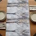 thumbnail image 5 of Boho Grey Tree Table Runner, Vintage Watercolor Trunk Branch Washable Cotton Linen Table Runners 72 Inches Long, Dresser Scarf Runner for Dining/Coffee/Kitchen/TV Stands/Cabinets 13''x72'', 5 of 9