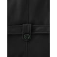 thumbnail image 7 of KVE Women's Classic Double Breasted Pea Coat Winter Mid-Long Slim Trench Coat with Belt Black Small, 7 of 7