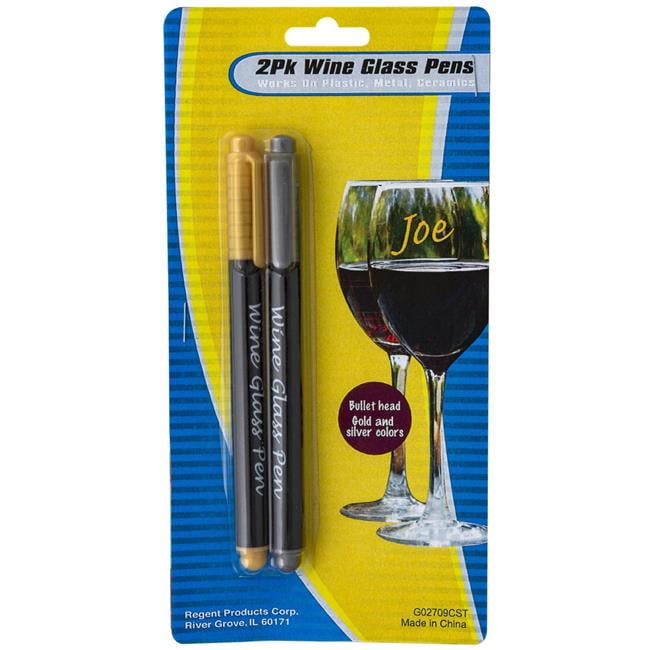 DDI 2351900 Wine Glass Pen Markers Gold & Silver Case of 36 Walmart