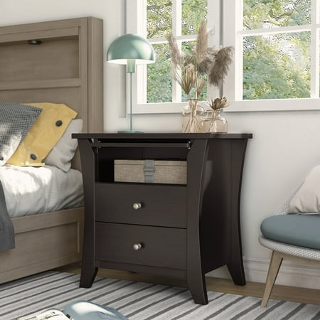 Furniture of America Mendolla Transitional Wood 2-Drawer Nightstand with Shelf by