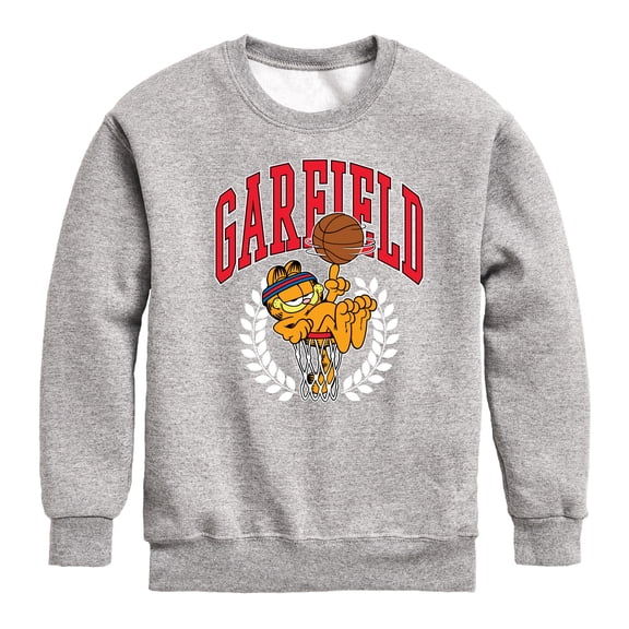 Garfield - Basketball Graphic Long Sleeve Fleece Sweatshirt
