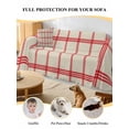 thumbnail image 4 of Yellow Buffalo Plaid Sofa Covers for 2-3 Cushion Couch L-Shaped Sectional, Red Lines Grid Pattern Vintage Washable Sofa Covers Slipcover for Living Room Furniture, Couch Cover Blanket 71"x134", 4 of 9