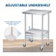 thumbnail image 3 of 12 x 24 pulgadas stainless steel prep mesa con wheels, heavy - duty commercial work mesa con adjustable undershelf para commercial kitchen y restaurant, 3 of 7