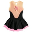 thumbnail image 4 of YONGHS Kids Girls Sleeveless Figure Ice Roller Skating Dress Sparkly Mesh Splice Ballet Leotard Tutu Dress Black 12, 4 of 5