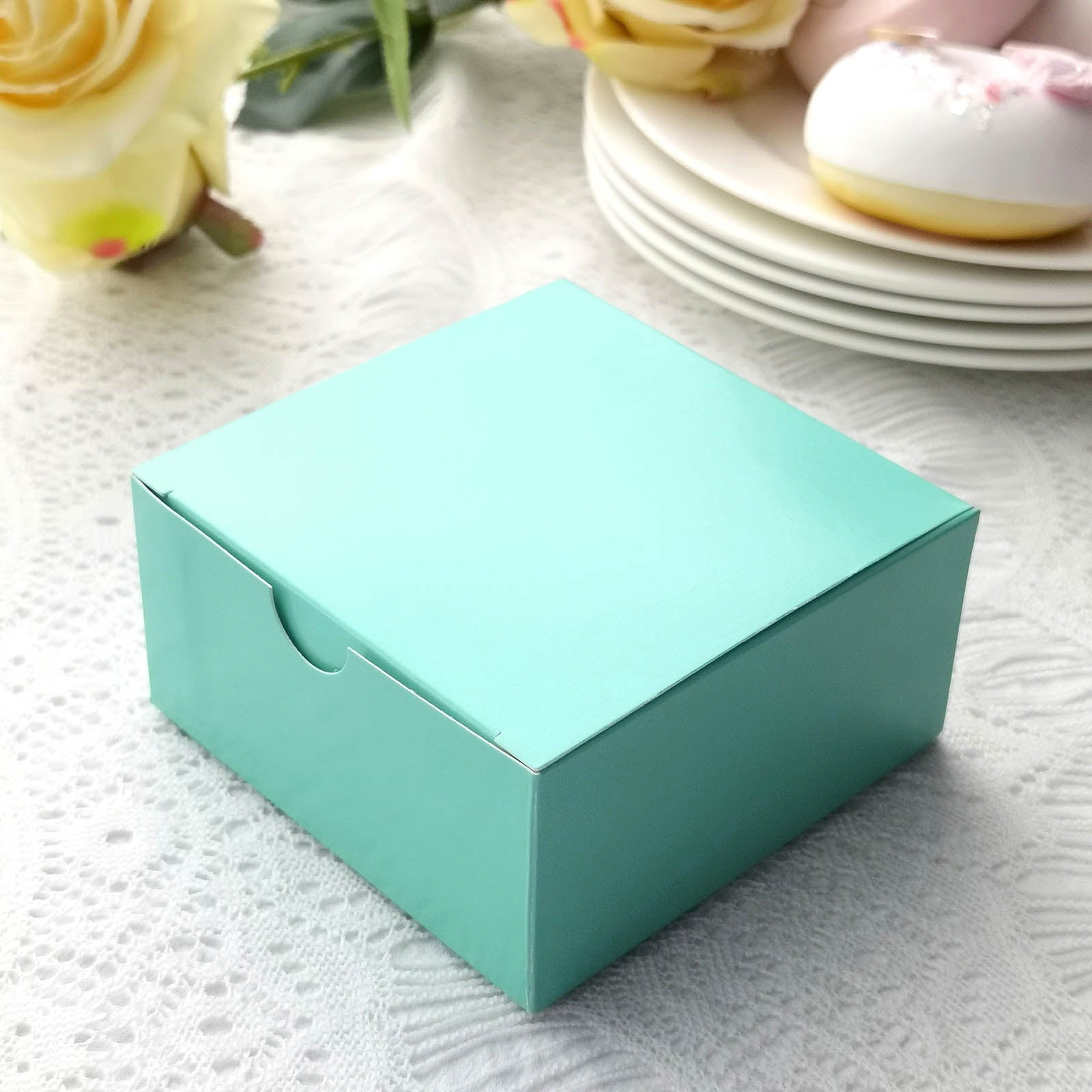 Efavormart 100 Pack | 4"x4"x2" Turquoise Cake Cupcake Party Favor Gift ...