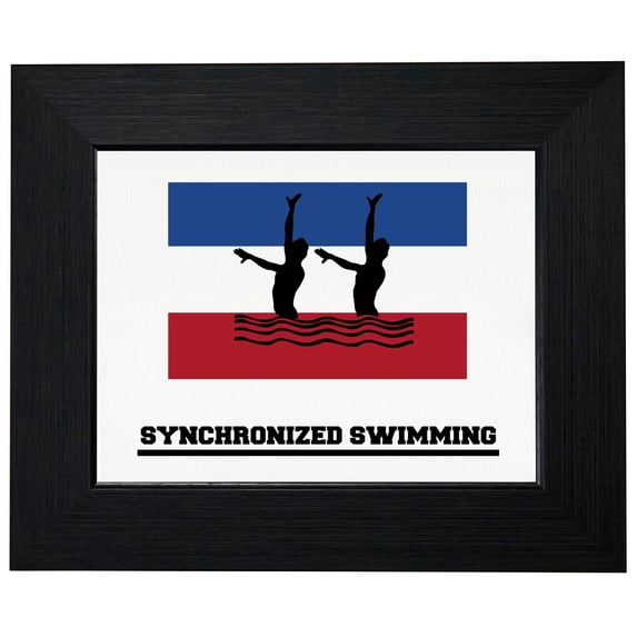 Netherlands - Olympic - Synchronized Swimming - Flag - Silhouette Framed Print Poster Wall or Desk Mount Options