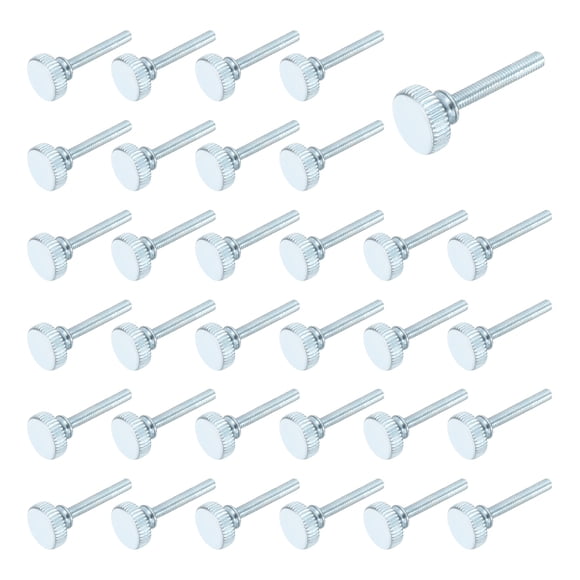 40 Pcs M3x18mm Knurled Thumb Screws, Zinc Plated Flat Knurled Head Fully Threaded Screw