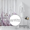 thumbnail image 4 of Cortinas de ducha con hierbas moradas y flores silvestres, hojas botánicas y mariposas, modernas y minimalistas, blancas, impermeables, con 12 ganchos, 182 x 182 cm., 4 of 6