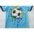 thumbnail image 5 of POPTEM Boy Pajamas Short Sleeves Football Pjs Cotton Sleepwear Sets 2-Pieces Blue 2-7T, 5 of 8